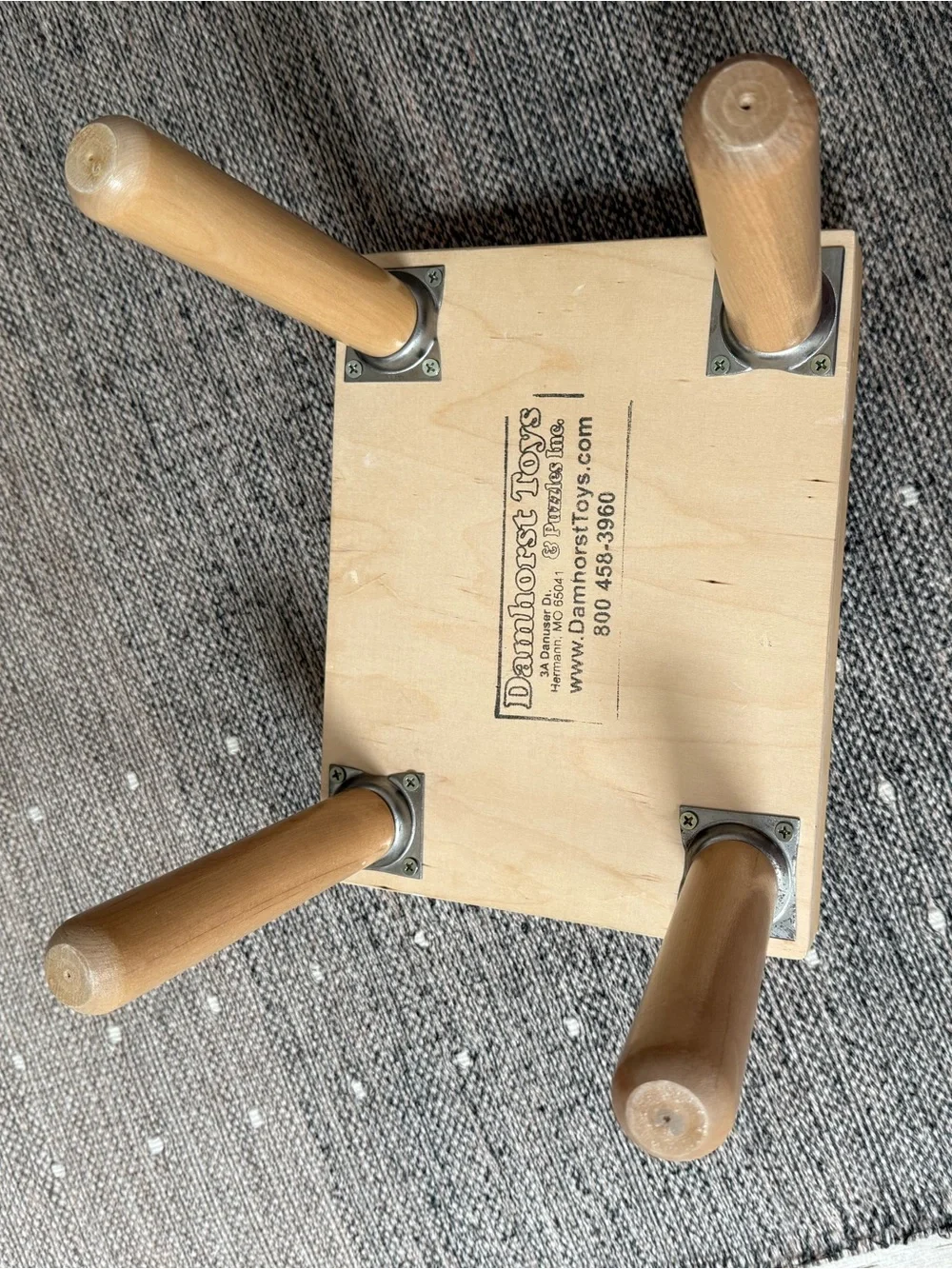 Wooden Name Puzzle Stool 'Owen' - Multicolor Letter Blocks